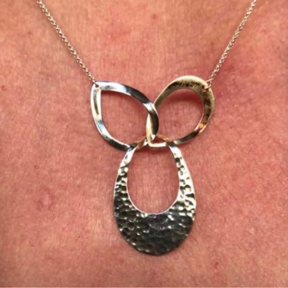 Sterling Interlocking Ring 18” Necklace - image 1